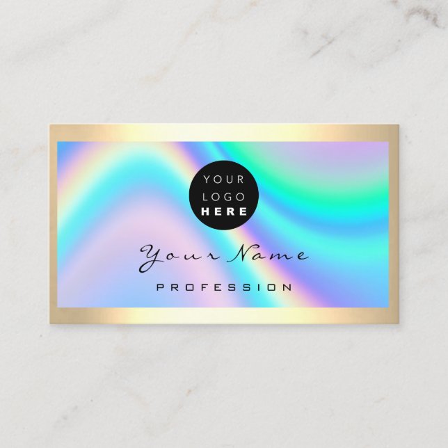 Logo Eyelash Makeup Artist Hair Modern Holograph Business Card (Front)