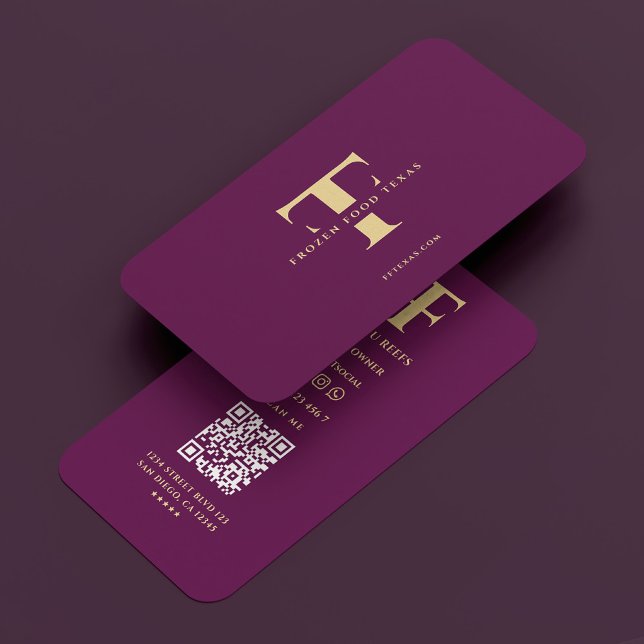 Logo F T Monogram Luxury Purple Company Modern Business Card (Logo F T Monogram Luxury Purple Company Modern Business Card
)