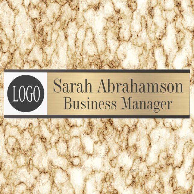 Logo Faux Gold Corporate Business Office Door Sign (Creator Uploaded)