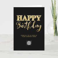 Logo Faux Gold Lettering Business Birthday Black
