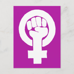 Logo, feminist / feminista, equality / igualidad: postcard