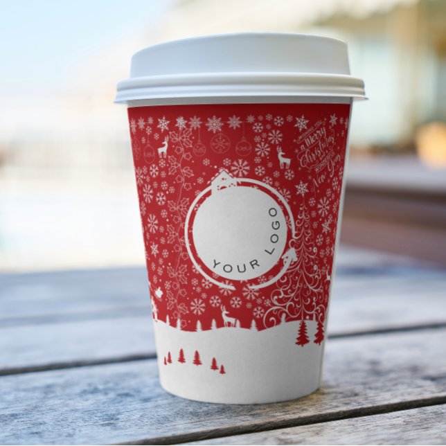 Logo Festive Christmas Company Business  Paper Cups (Creator Uploaded)