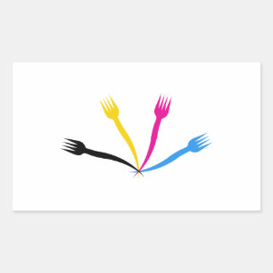Logo for a restaurant or cafe rectangular sticker