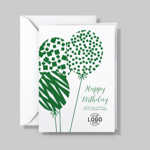 Logo Forest Green Balloons Corporate Birthday Card