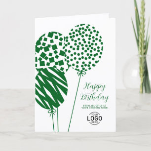 Logo Forest Green Balloons Corporate Birthday Card
