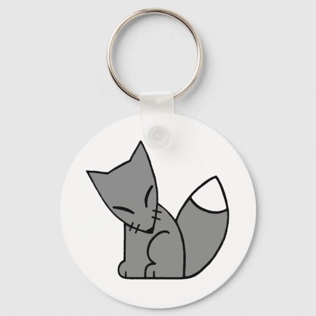 Logo Fox (grey) Key Ring (Front)