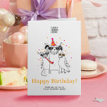 Logo Fun Funny Party Animals Cute Happy Birthday Card<br><div class="desc">Unleash the celebration with our customisable 'Corporate Critter Birthday Card'! Join the paw-ty where a festive dog dons a party hat, while a cat and a parrot join in the joy. What makes it even better? The card flaunts a customisable logo – simply swap it with your company emblem. Fully...</div>