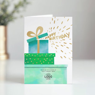 Logo Fun Gifts Happy Birthday Green Boxes Business Card