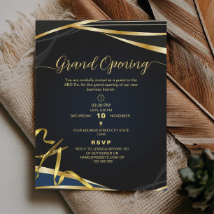 Logo Gold and Black Corporate Grand opening Invitation