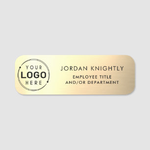 Logo Gold Faux Metallic Plastic Name Tag