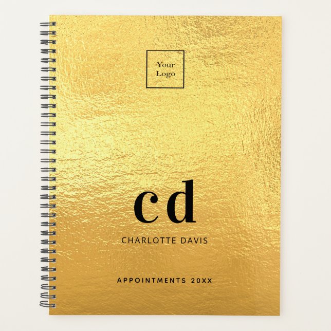Logo gold monogram initials business 2026 planner (Front)