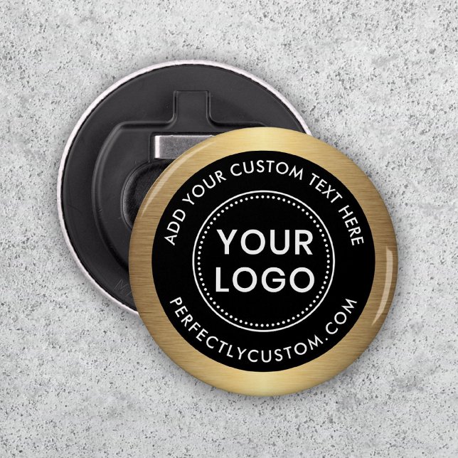 Logo golden gradient border business bottle opener (Creator Uploaded)