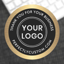 Logo golden gradient border business thank you