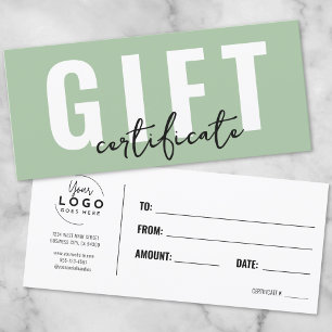 Logo Green Gift Certificate Voucher