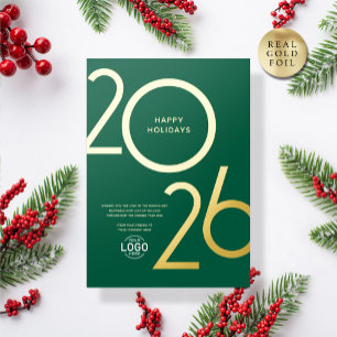 Logo Green Modern Business Holiday Gold Card