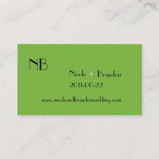 Logo Green Wedding Website Card