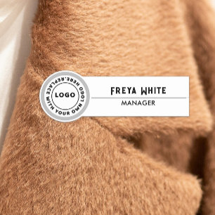 Logo, Grey Accent, White Name Tag