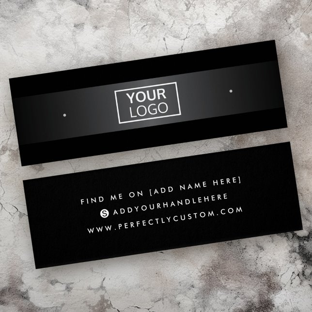 Logo grey gradient black stud earring display card (Logo gray gradient black stud earring display card)