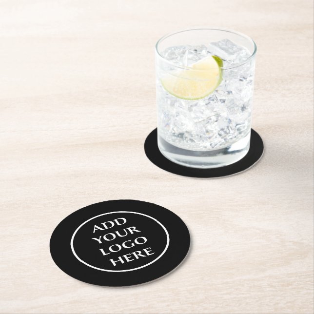 Logo Here Professional Business Company Corporate Round Paper Coaster (Insitu)
