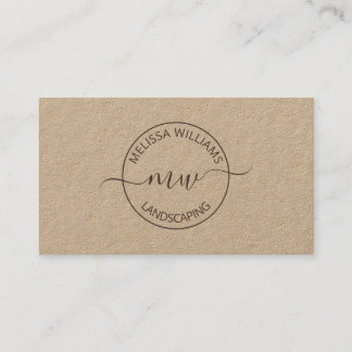 Logo Initials Kraft Business Card