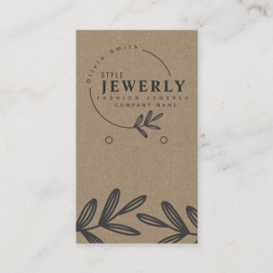 Logo Kraft Floral Leaf Earrings Display Business Card