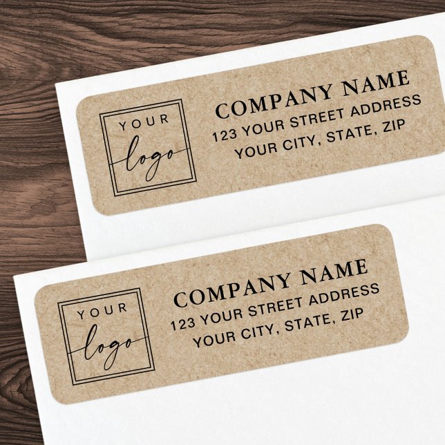 Logo Kraft paper look business return address (Logo Kraft paper look business return address Label)