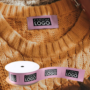 Logo Labels Clothing Tags Handmade Pink Sew On Satin Ribbon