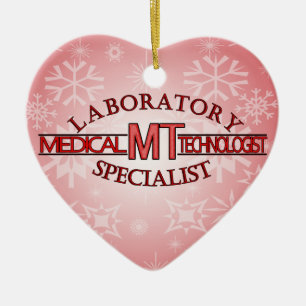 LOGO LABORATORY SPECIALIST MT MEDICAL TECHNOLOGIST CERAMIC TREE DECORATION