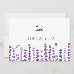 Logo Lavender and Butterfly Thank You Card