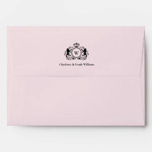 Logo Lion Monogram Elegant Lightpink Envelope
