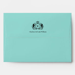 Logo Lion Monogram Elegant Lightteal Envelope