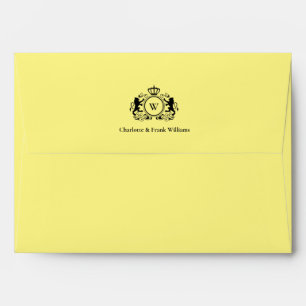 Logo Lion Monogram Elegant Yellow Envelope