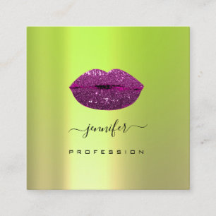 Logo lIps Greenery Violet Professional Makeup Square Business Card