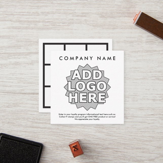 logo loyalty rewards square card (Front/Back In Situ)