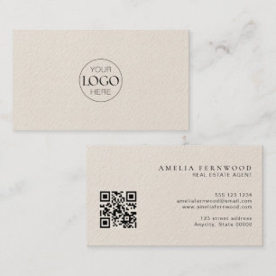 Logo   Luxury Leather Real Estate QR Code Business Card