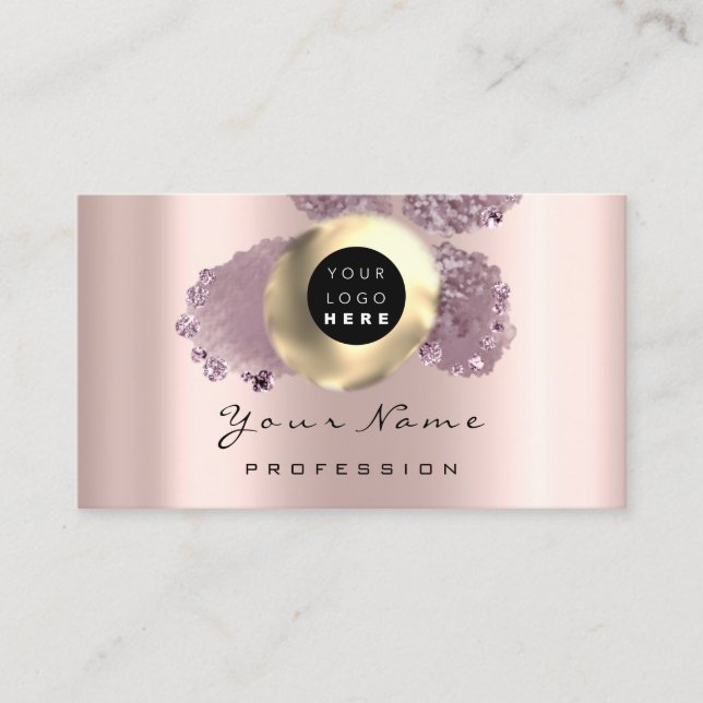 Logo Makeup Artist Hair Nails Floral Rose Abstract Business Card (Front)