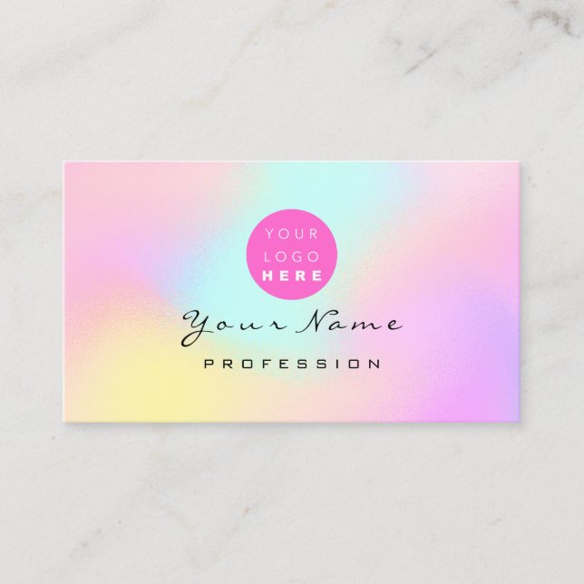 Logo Makeup Artist Hair Nails Shop QR Abstract Business Card (Front)