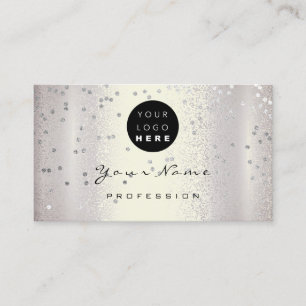 Logo Makeup Artist Hair Nails Smoky Silver Grey Business Card