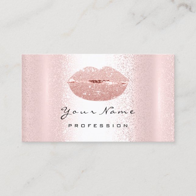 Logo Makeup Artist Professional Lips Kiss Blush Business Card (Front)