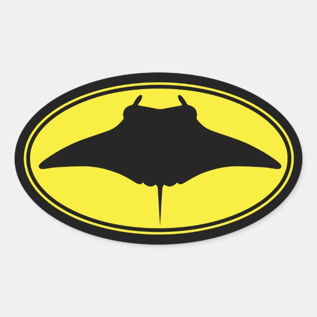 Logo Manta Ray Oval Sticker (Front)
