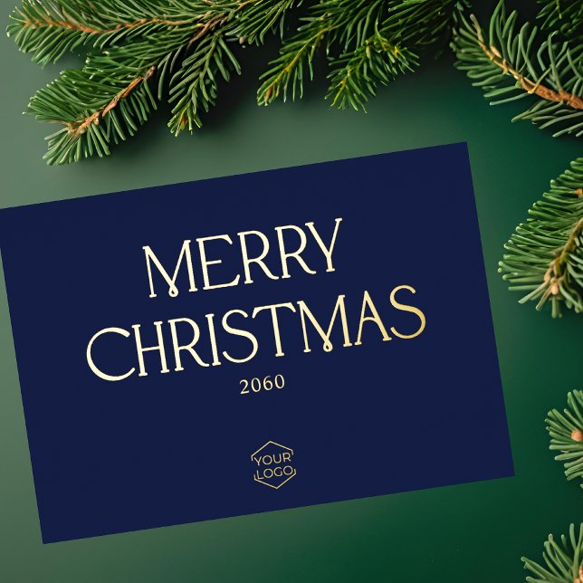 Logo Merry Christmas Business Corporate Navy Blue (Creator Uploaded)