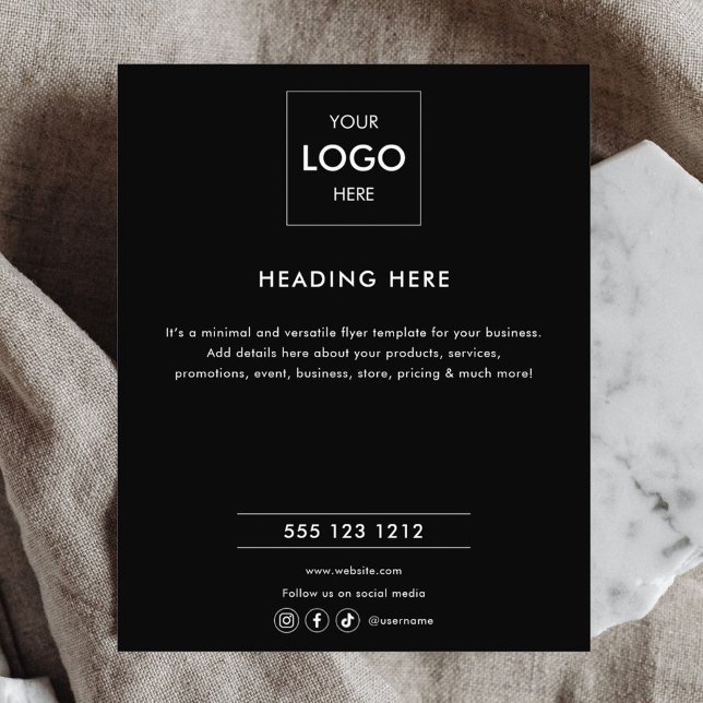 Logo Minimal Business Marketing Black Flyer (Creator Uploaded)