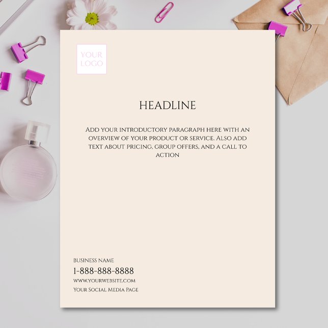 Logo Minimal Cream Business Marketing Flyer (Creator Uploaded)