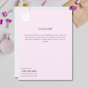 Logo Minimal Pink Business Marketing Flyer