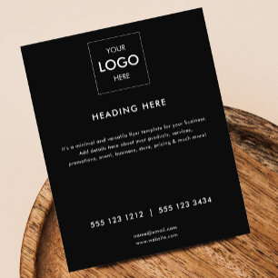 Logo Minimal White Business Black Flyer