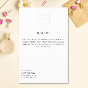 Logo Minimal White Business Marketing Flyer