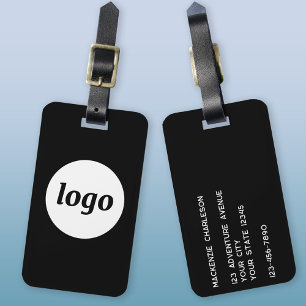 Logo Minimalist Black Business Luggage Tag