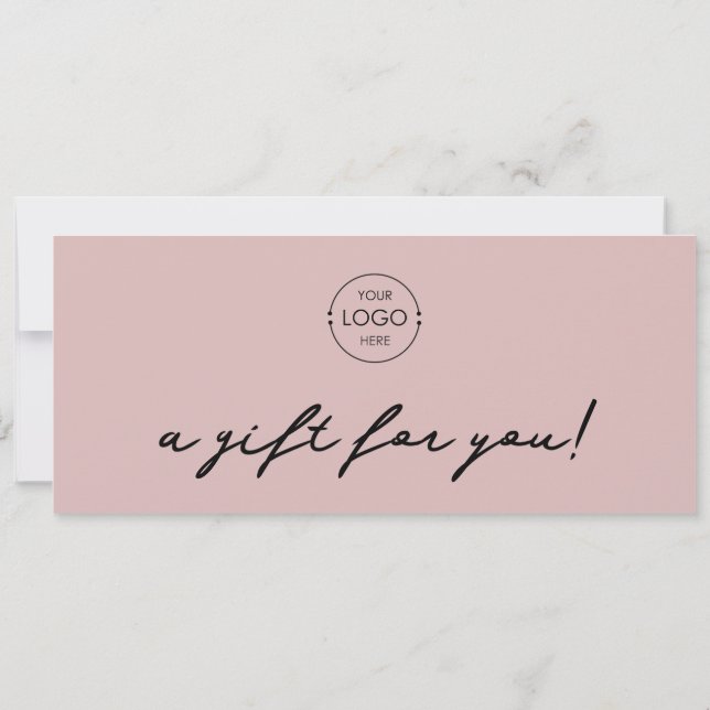 Logo Minimalist Blush Pink Gift Certificate (Back)
