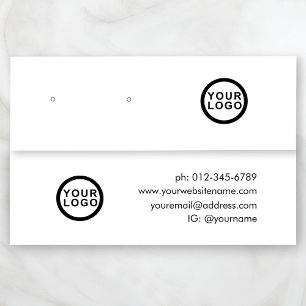 Logo Minimalist Jewellery Earring Display Mini Business Card