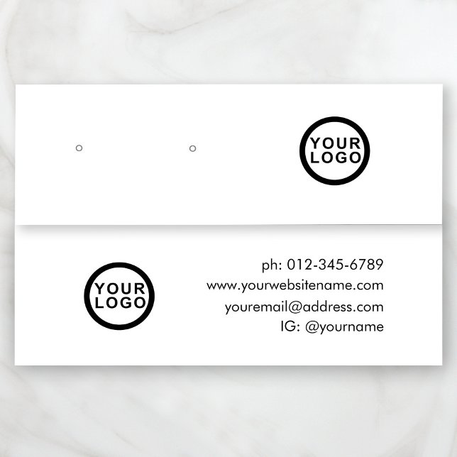 Logo Minimalist Jewellery Earring Display Mini Business Card (Stylishly Personalize with Your Custom Logos & Business Contact Information.)